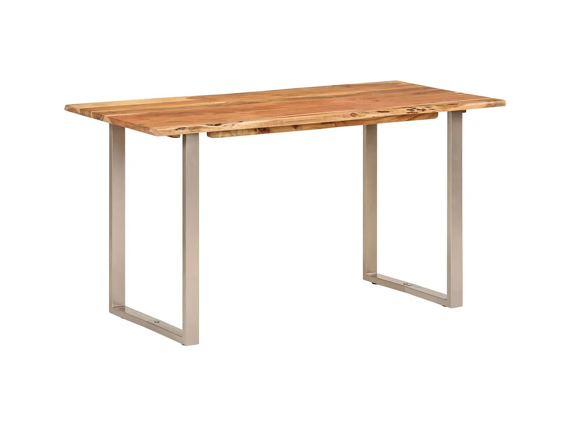 Tavolo da Pranzo 140x70x76 cm in Legno Massello di Acacia