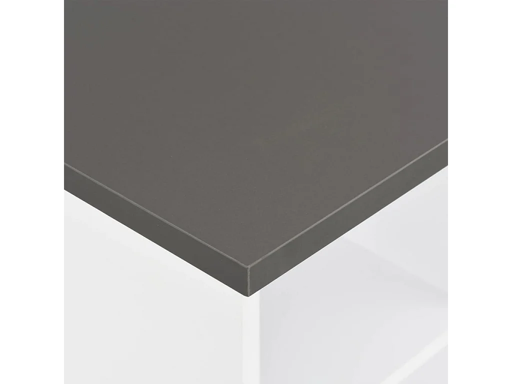 Mesa alta de cocina blanco y gris antracita 60x60x110 cm