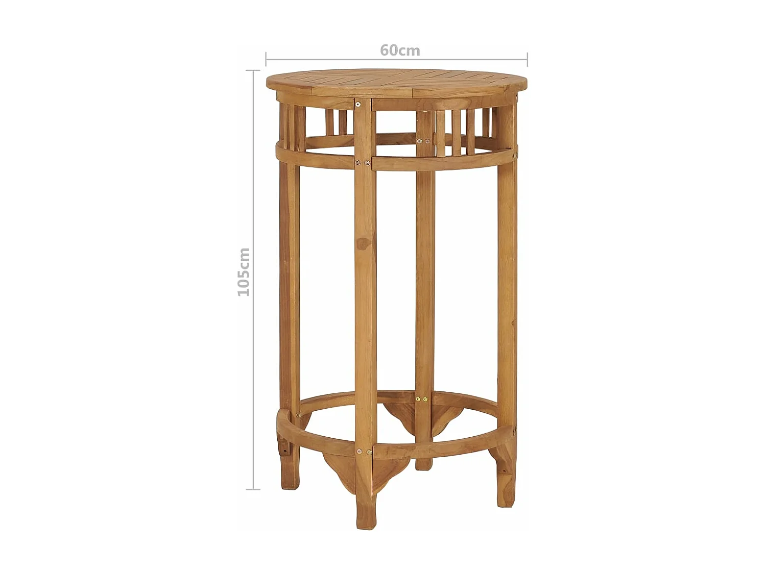 Table de bar Ø 60 cm Bois de teck solide