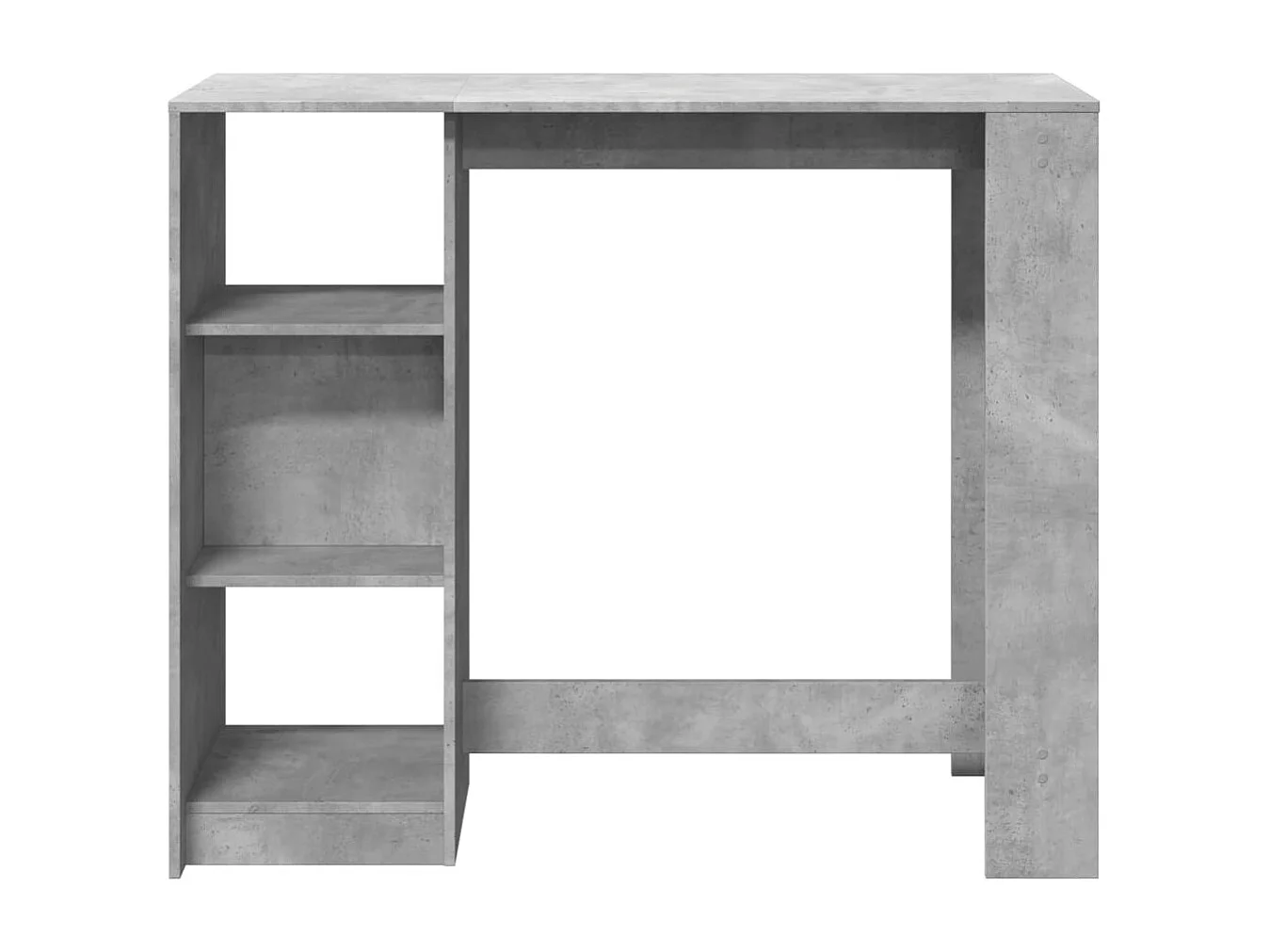 Table de bar avec étagère gris béton bois d'ingénierie