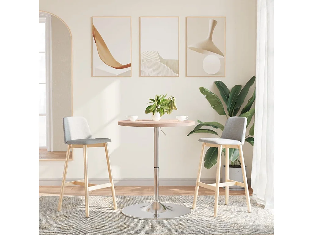 Table de bar Ø60x90,5 cm bois massif de chêne