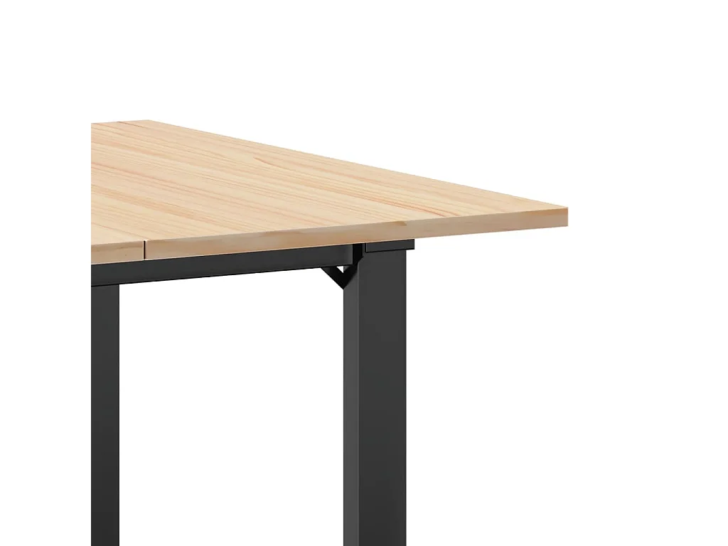 Table à manger cadre en O 80x80x75 cm bois de pin massif acier