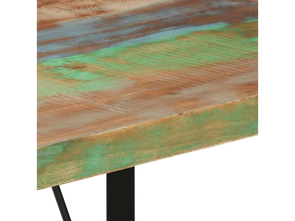 Table de bar 110x55x107 cm bois massif de récupération et fer
