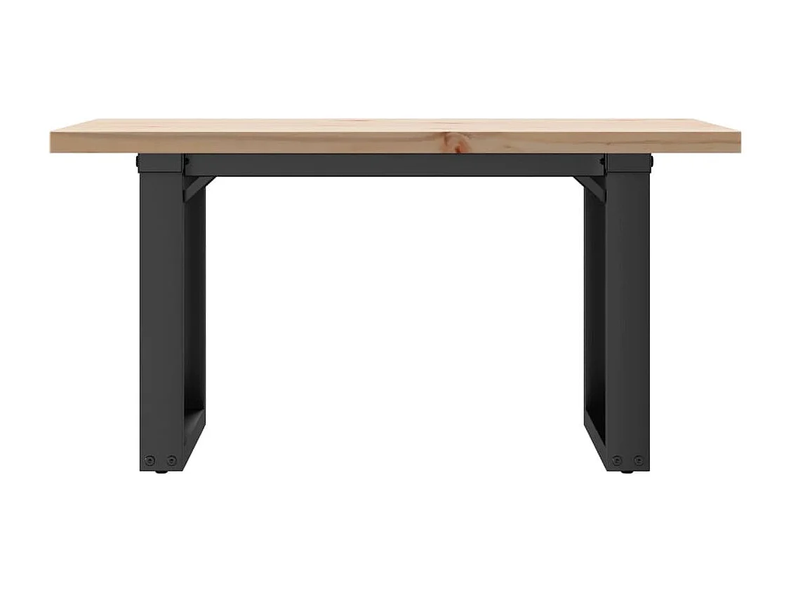 Table basse cadre en O 80x50x40,5cm bois de pin massif et acier