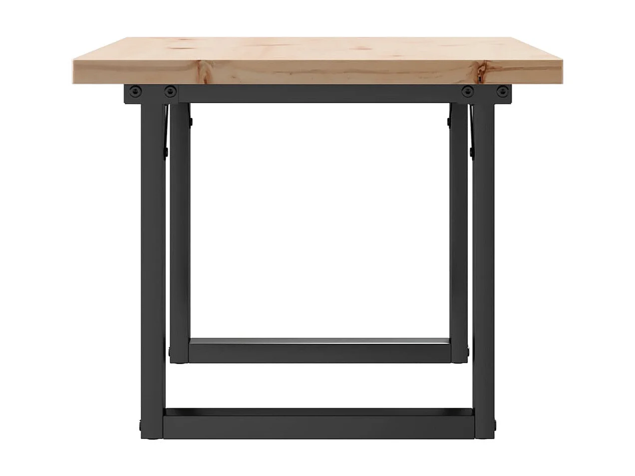 Table basse cadre en O 80x50x40,5cm bois de pin massif et acier