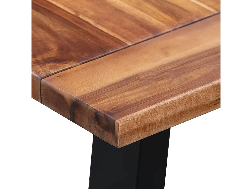 Esstisch 180 x 90 x 75 cm Massivholz Akazie und Glas