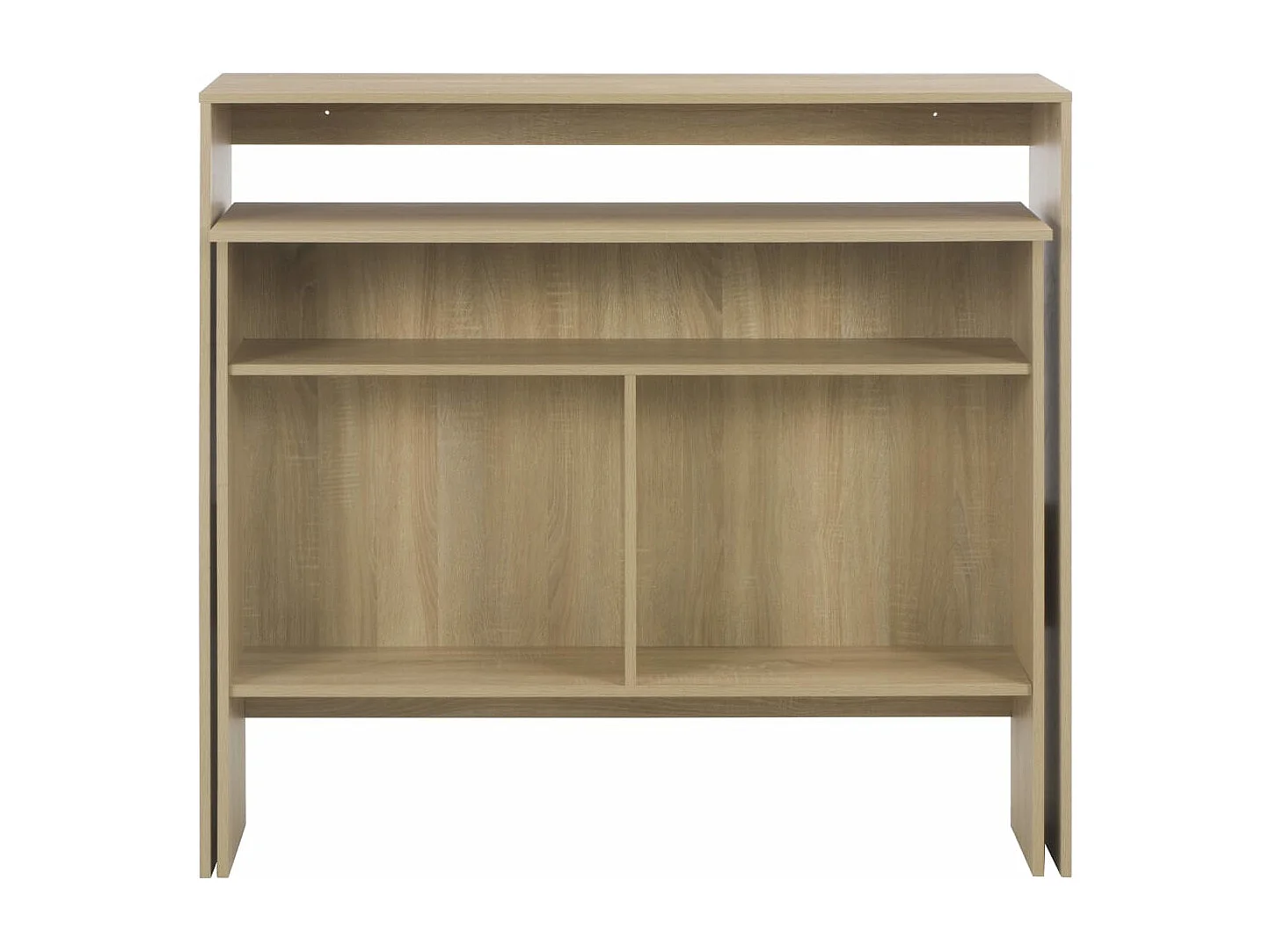 Tavolo da Bar con 2 Piani d'Appoggio Rovere 130x40x120 cm