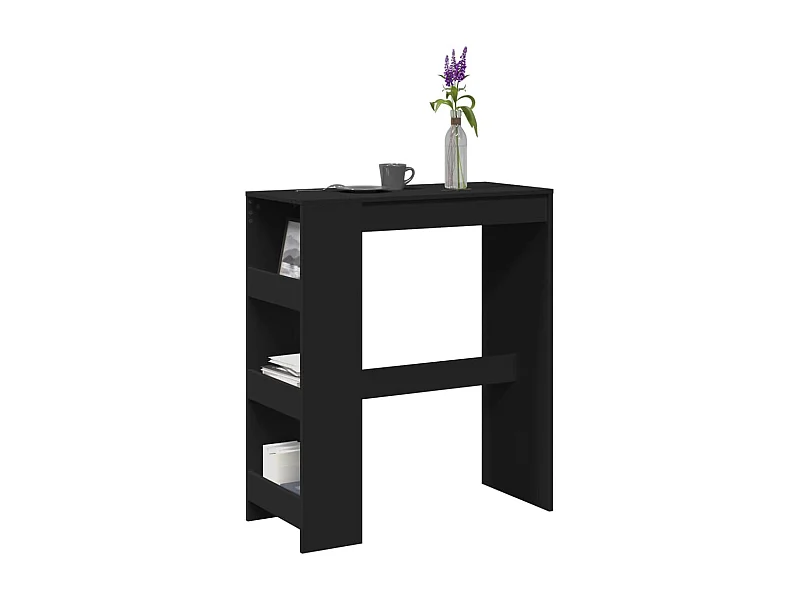 Bartisch mit Regal Schwarz 90x40x103,5 cm Holzwerkstoff