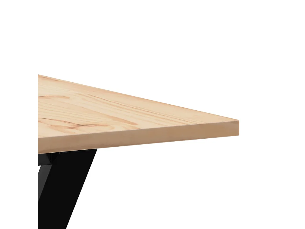 Table à manger cadre en Y 80x80x75 cm bois de pin massif acier