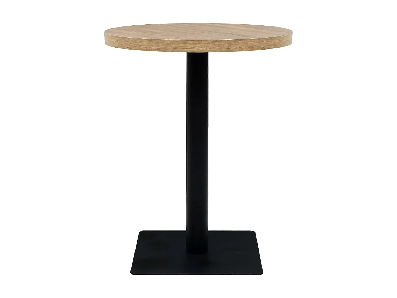 Mesa bistrô MDF e aço redonda 60x75 cm cor de carvalho