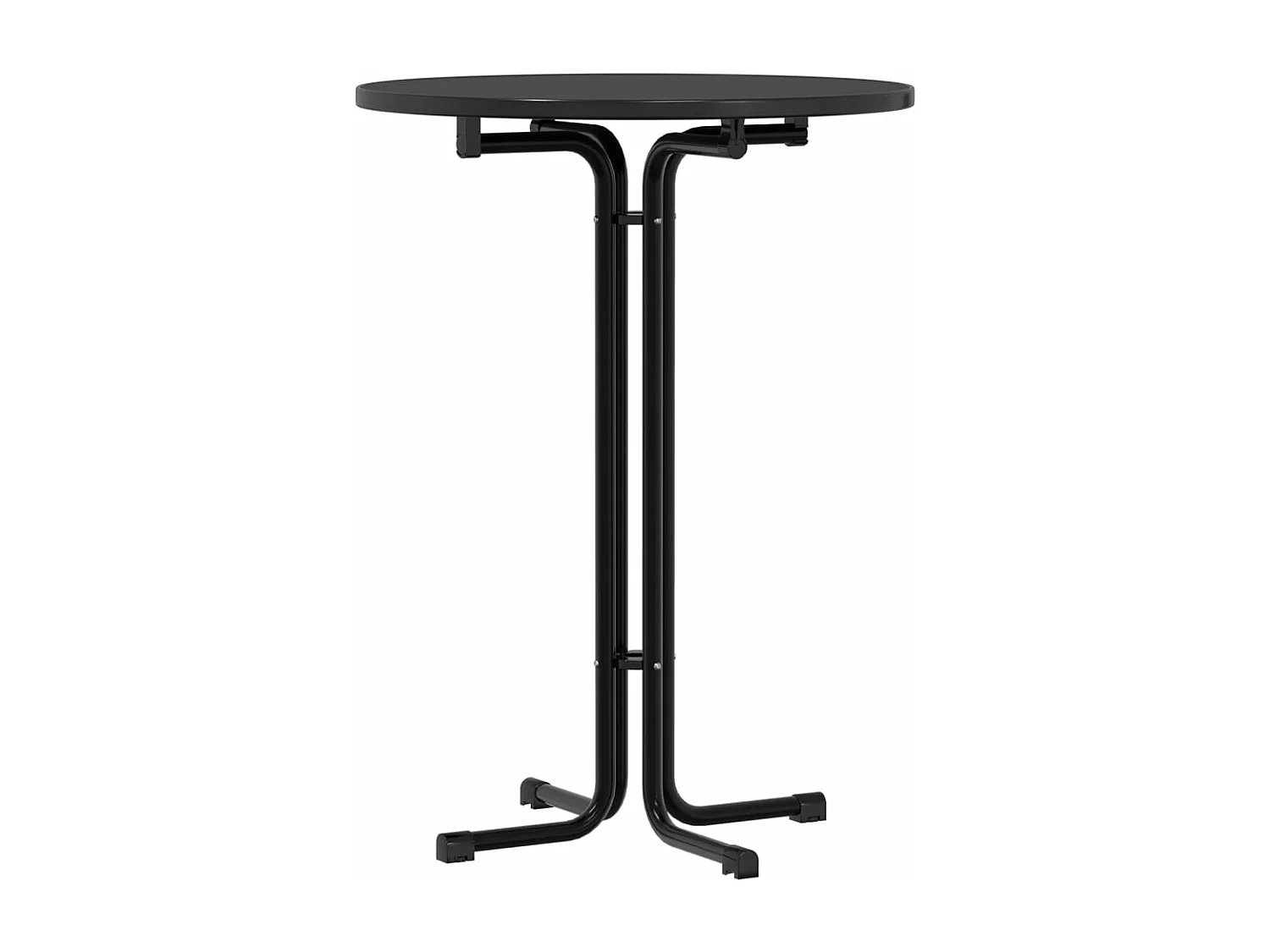 Table à manger noir Ø80x110 cm bois d'ingénierie et acier