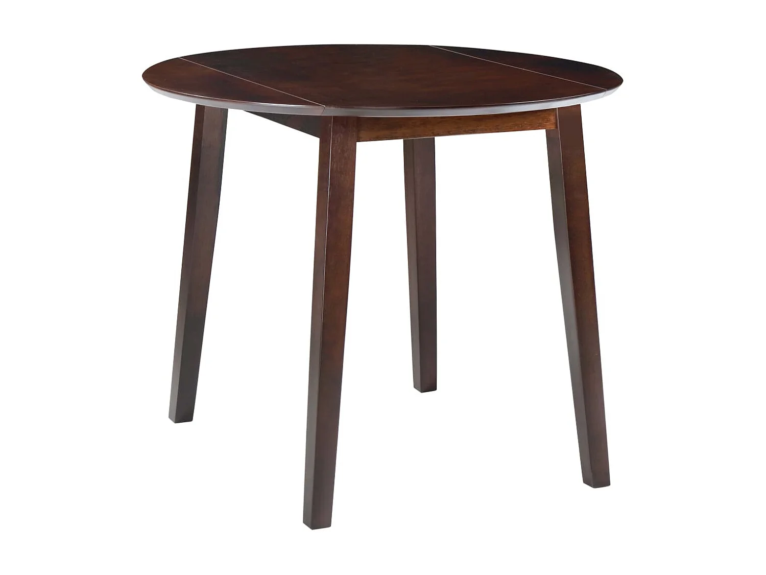 Mesa de jantar com abas rebatíveis redonda MDF castanho