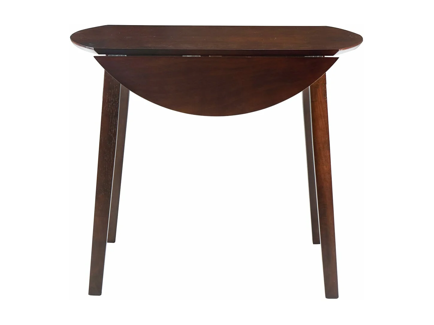 Mesa de jantar com abas rebatíveis redonda MDF castanho