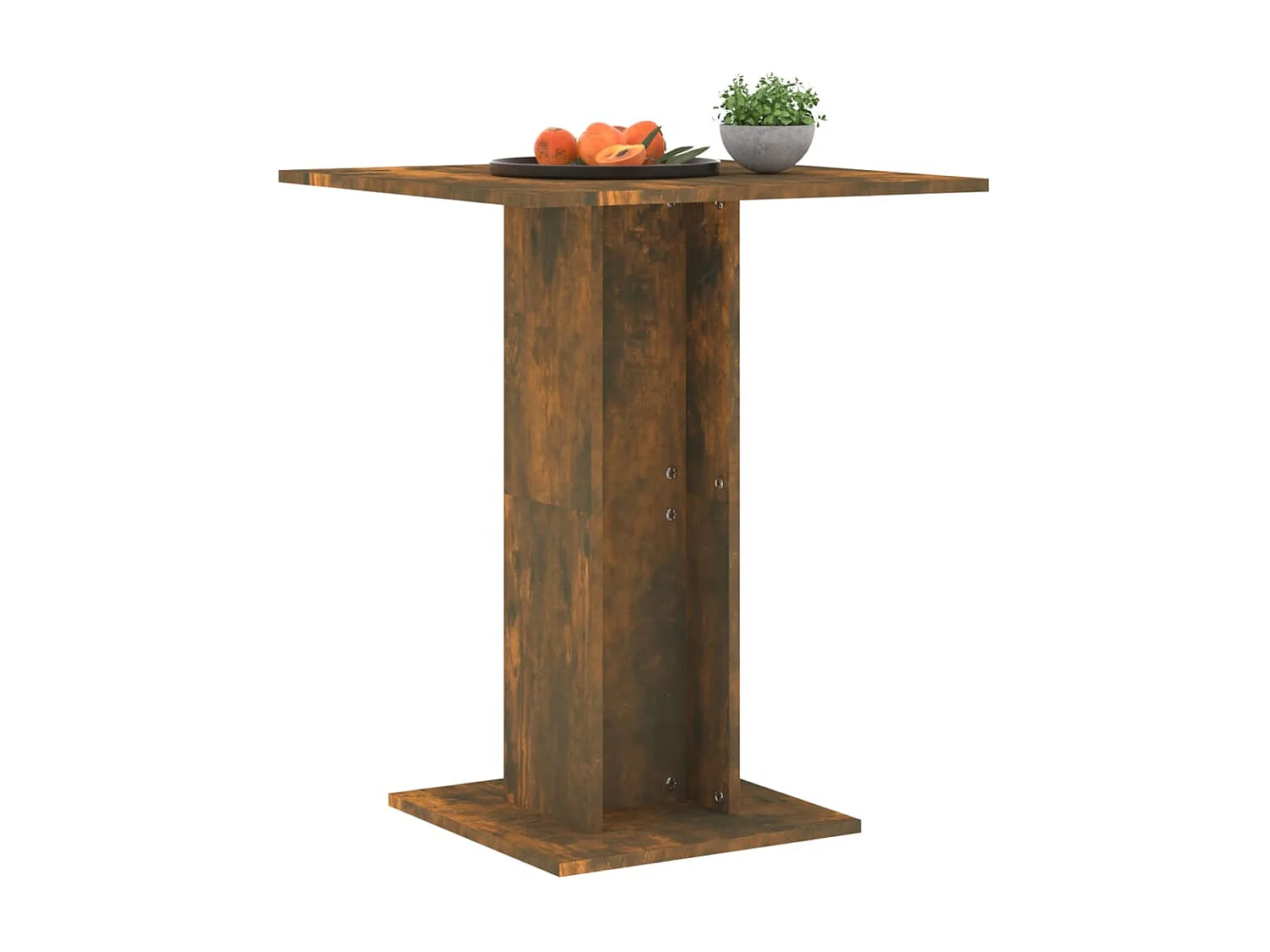 Table de bistro Chêne fumé 60x60x75 cm Bois d'ingénierie