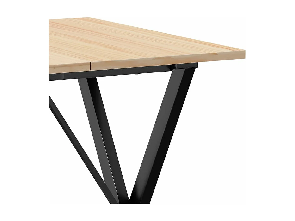 Table à manger cadre en X 70x70x75 cm bois de pin massif acier