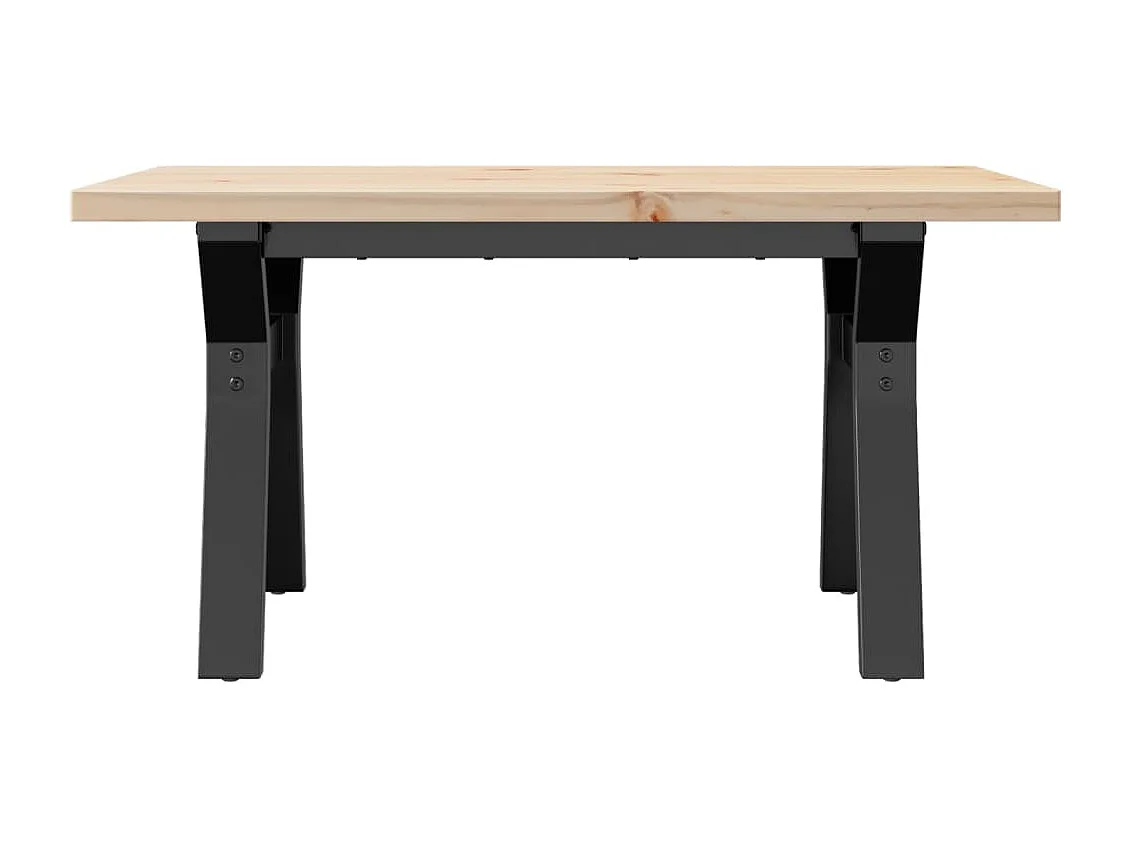 Table basse cadre en Y 80x50x40,5cm bois de pin massif et acier