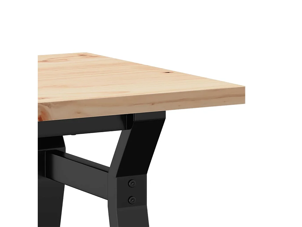 Table basse cadre en Y 80x50x40,5cm bois de pin massif et acier