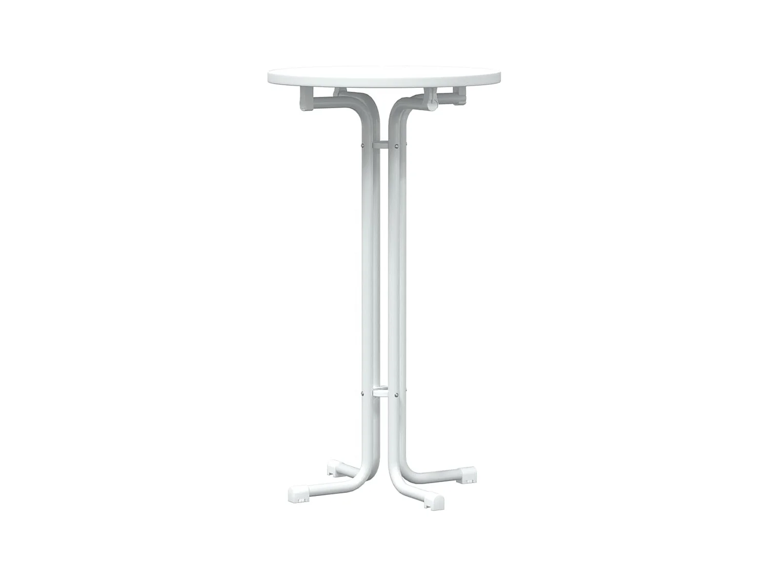 Tavolo da Pranzo Bianco Ø60x110 cm Legno Multistrato e Acciaio