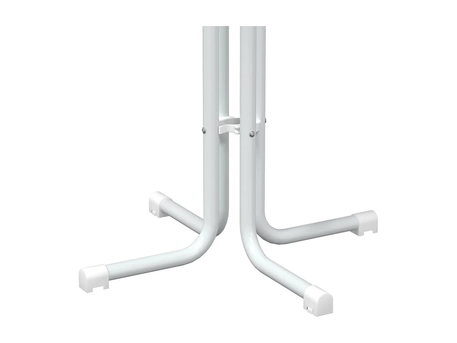 Tavolo da Pranzo Bianco Ø60x110 cm Legno Multistrato e Acciaio