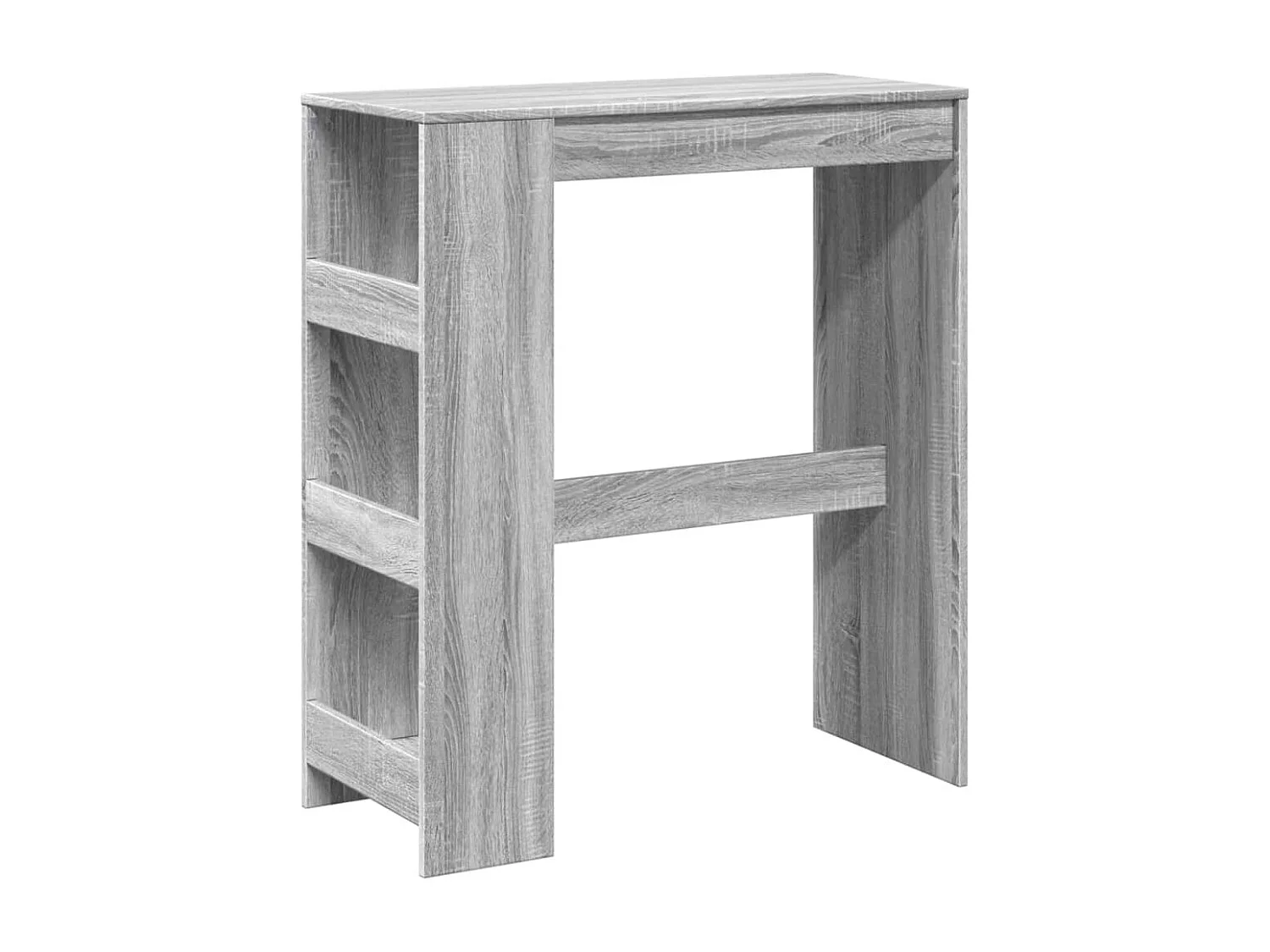 Table de bar avec étagères sonoma gris bois d'ingénierie