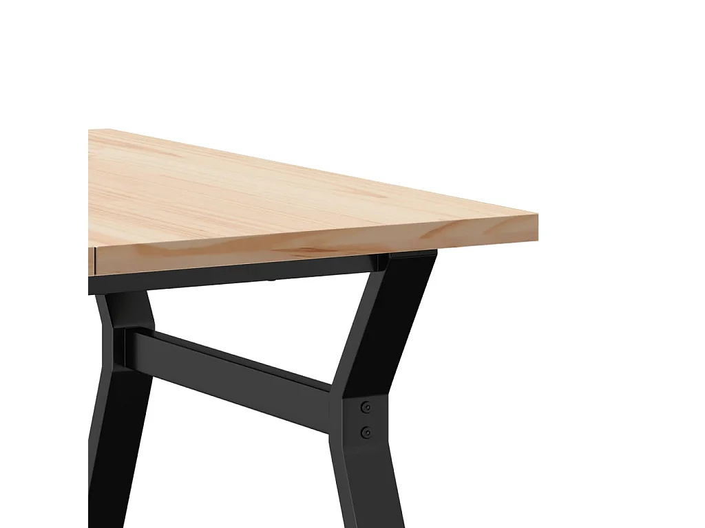 Tavolino Salotto Telaio a Y 90x90x45,5 cm Legno Pino e Acciaio