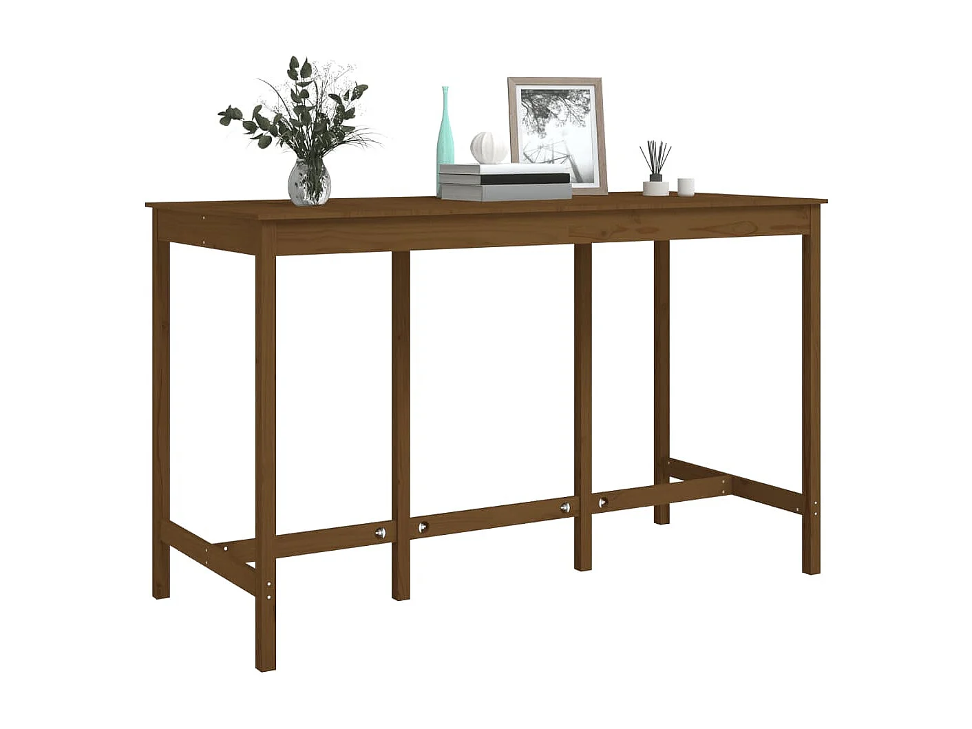 Mesa de bar 180x80x110 cm pinho maciço castanho mel