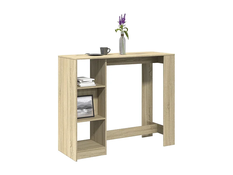 Bartafel met schap 124x46x103,5 cm hout sonoma eikenkleur