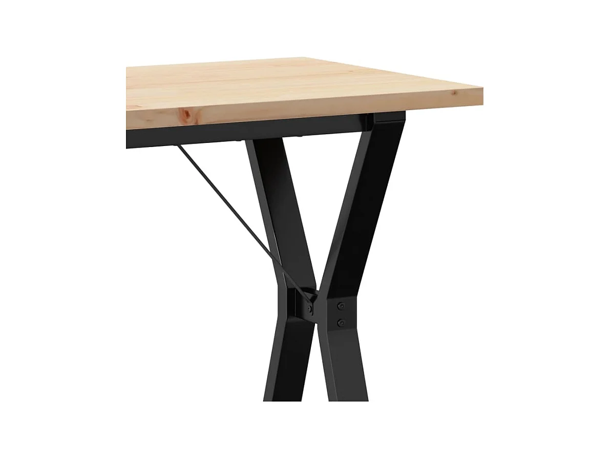 Table à manger cadre en Y 80x50x75,5cm bois de pin massif acier