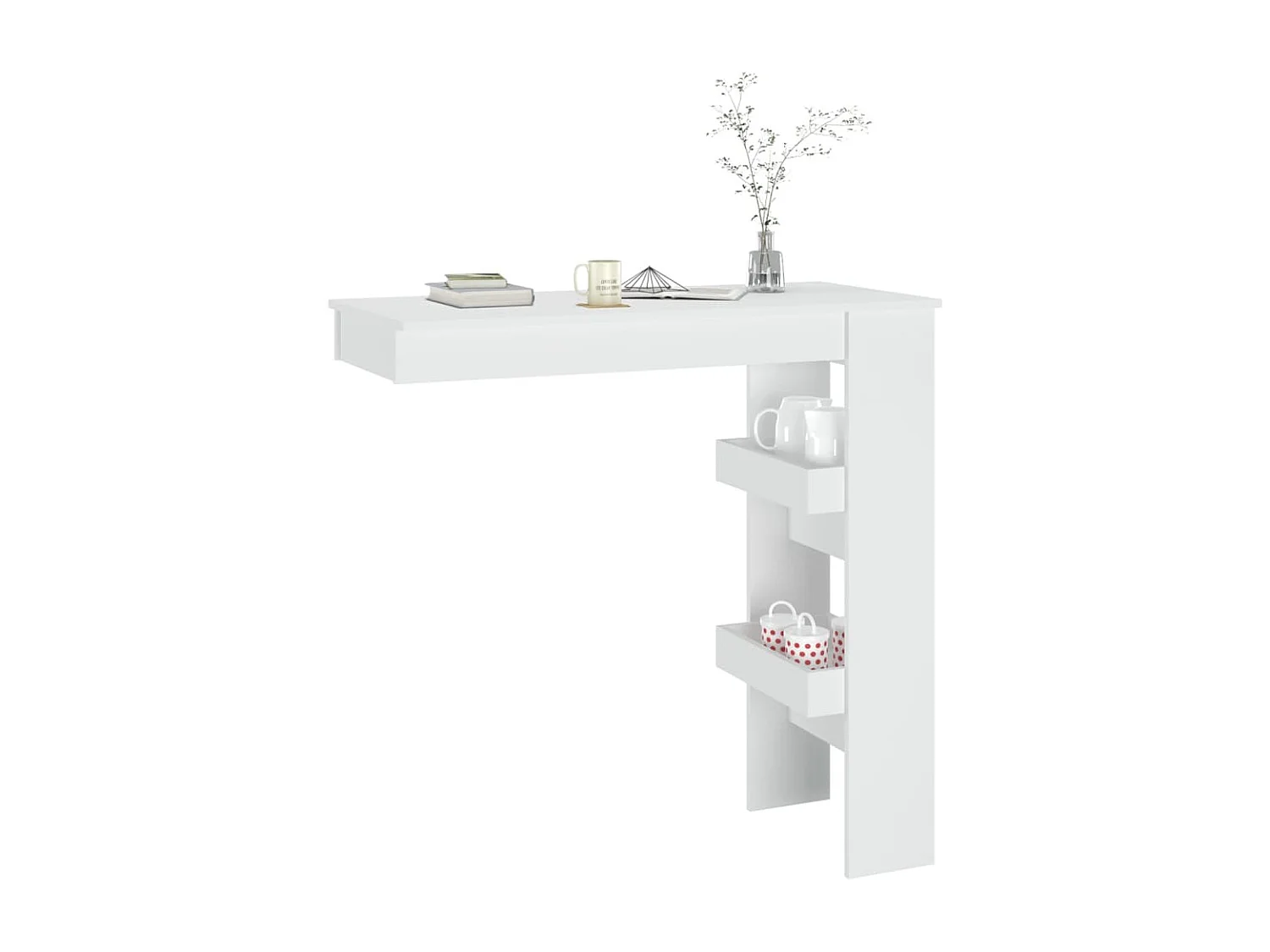 Bancone da Muro Bianco 102x45x103,5 cm in Legno Compensato