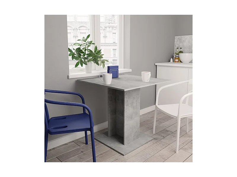 Table à manger Gris béton 80x80x75 cm bois d'ingénierie