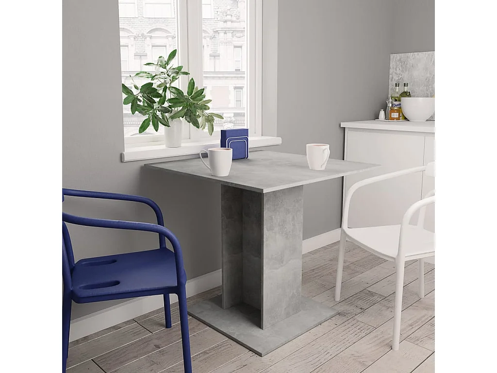 Table à manger Gris béton 80x80x75 cm bois d'ingénierie