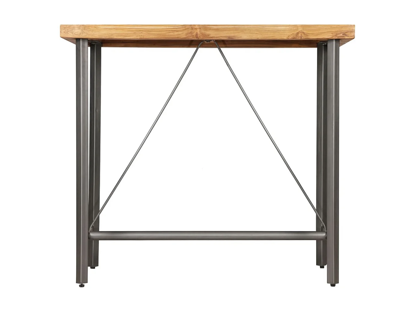 Mesa de bar em madeira de teca recuperada maciça 120x58x106 cm