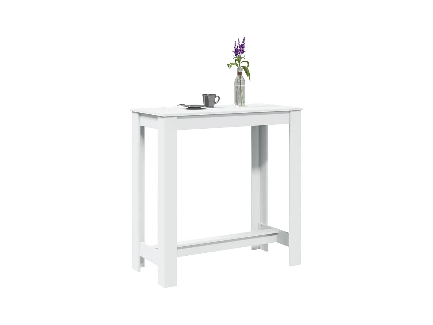 Table de bar blanc 102x50x103,5 cm bois d'ingénierie