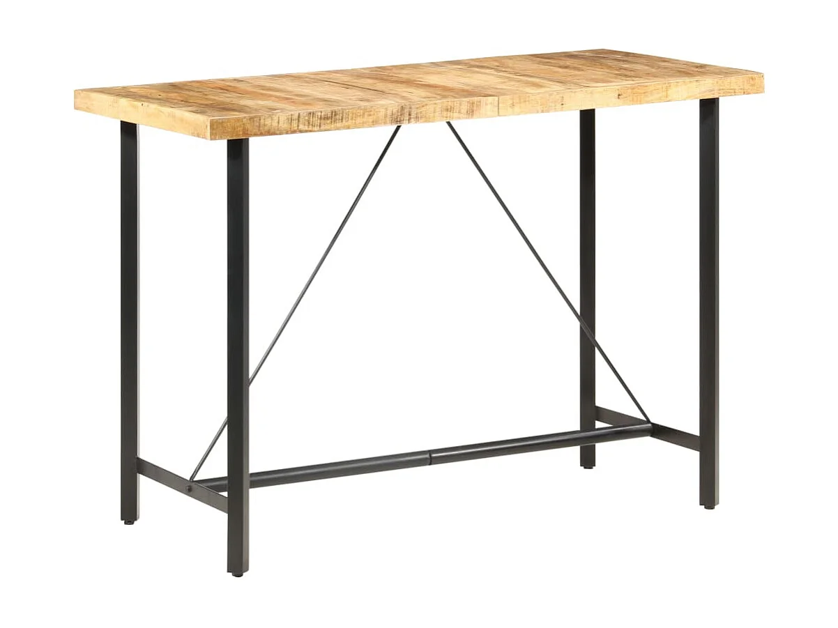 Mesa de bar madera maciza de mango rugosa 150x70x107 cm