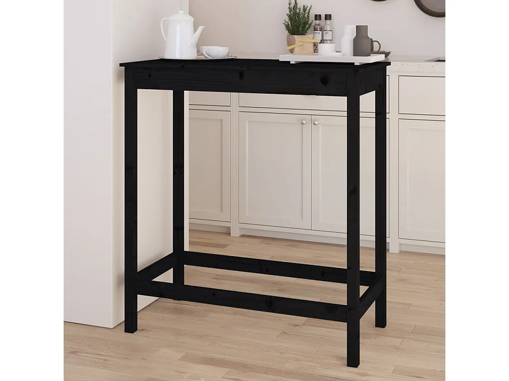 Bartisch Schwarz 100x50x110 cm Massivholz Kiefer