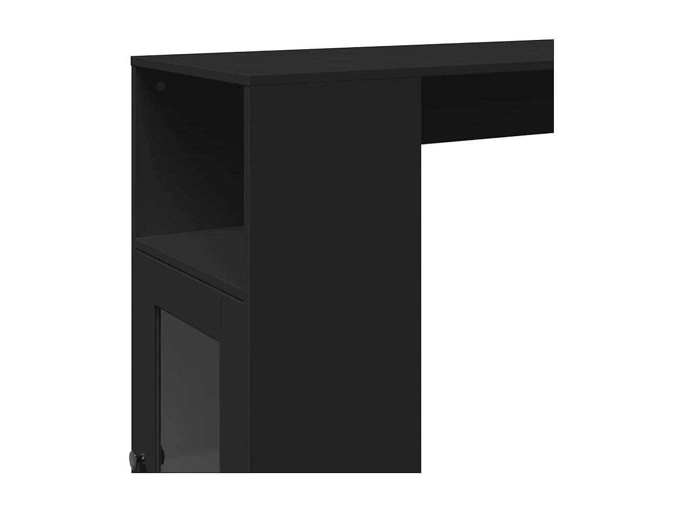 Mesa de bar com prateleiras derivados de madeira preto