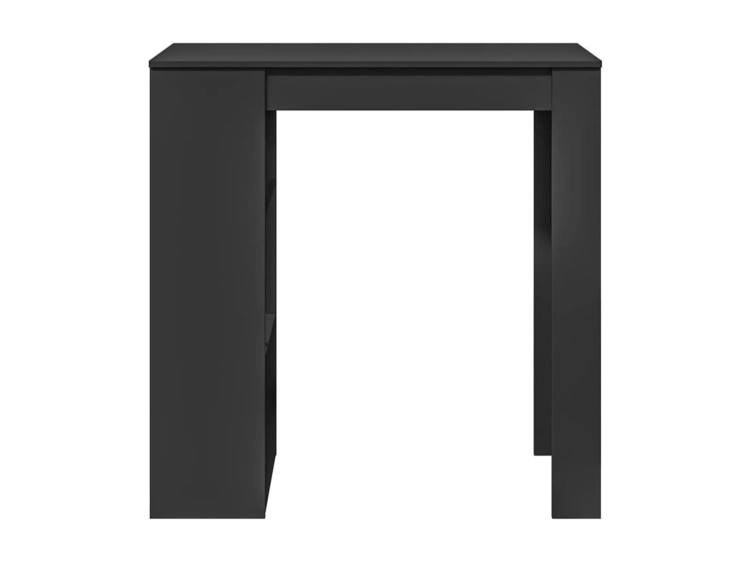 Table de bar avec étagères noir bois d'ingénierie