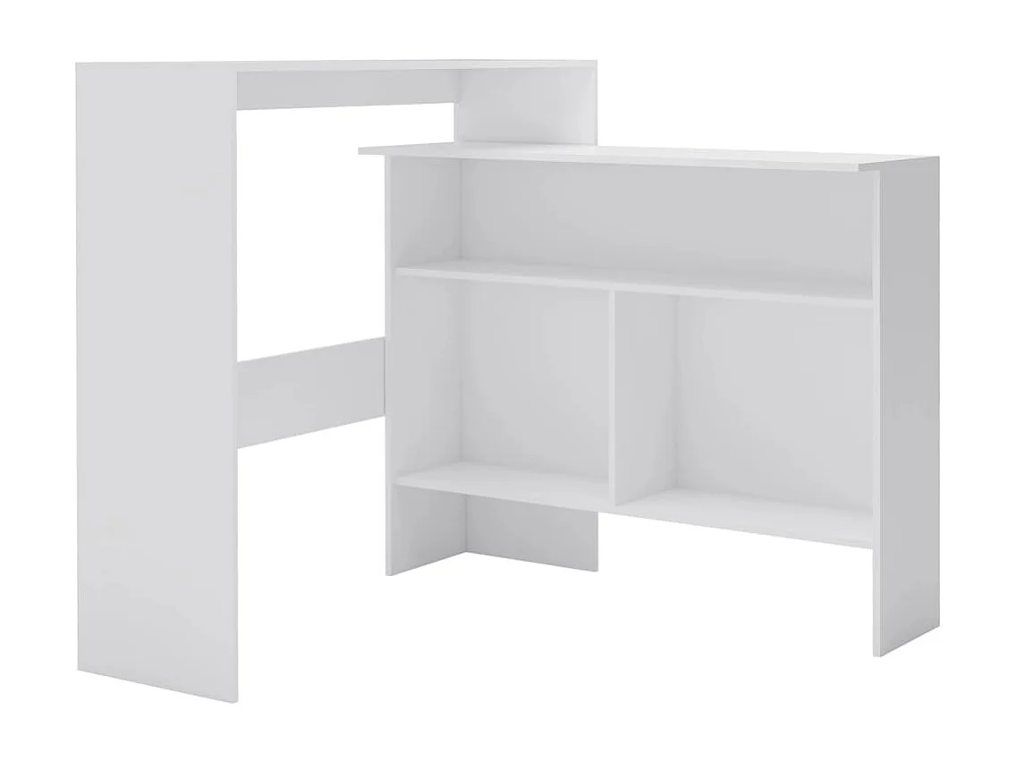 Table de bar avec 2 dessus de table Blanc 130x40x120 cm
