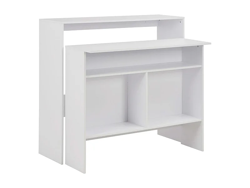 Table de bar avec 2 dessus de table Blanc 130x40x120 cm