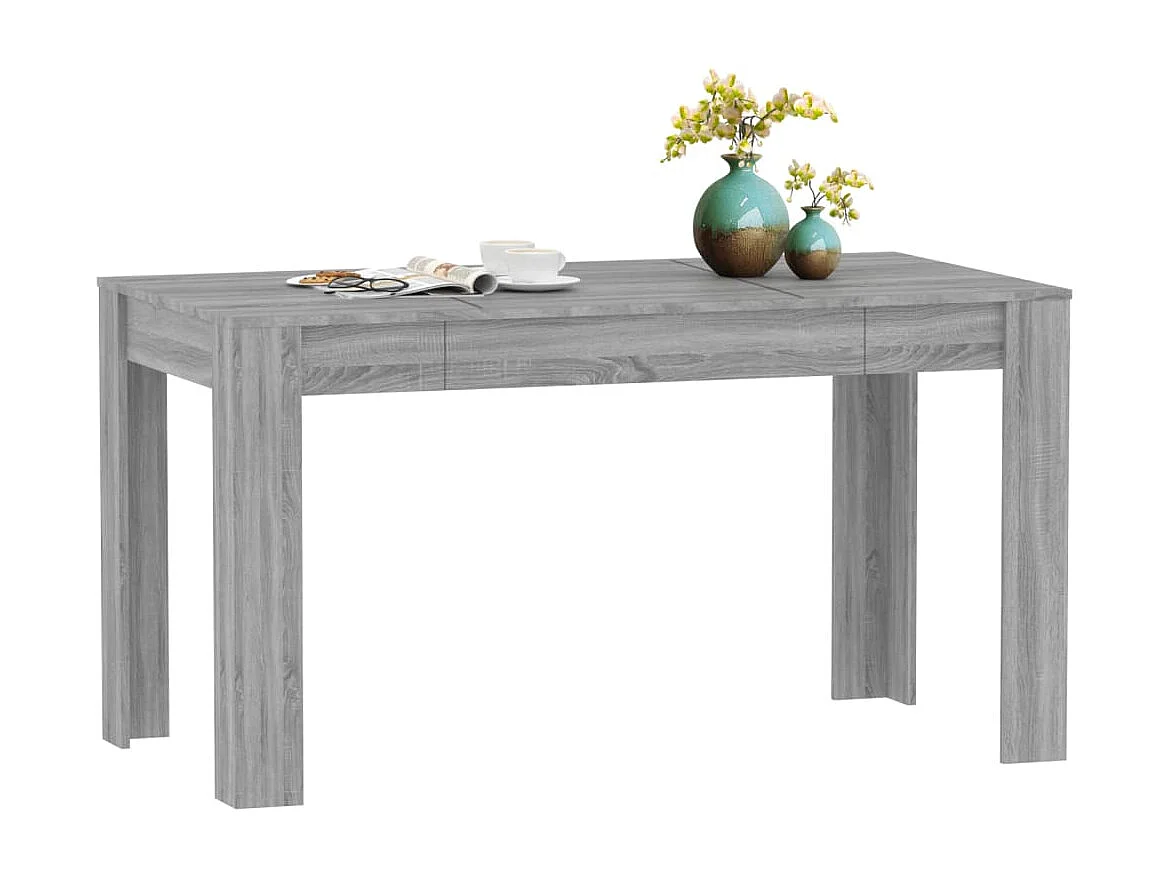Mesa de jantar 140x74,5x76 cm derivados madeira cinzento sonoma