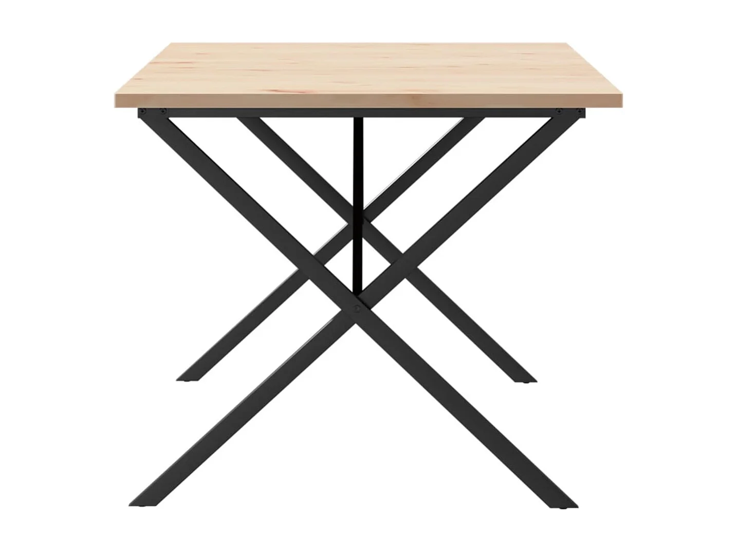 Mesa de jantar estrutura em X 180x90x75,5cm pinho/ferro fundido