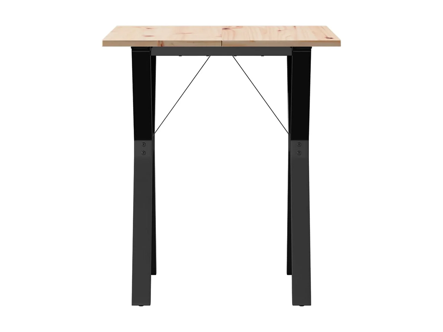 Table à manger cadre en Y 60x60x75 cm bois de pin massif acier