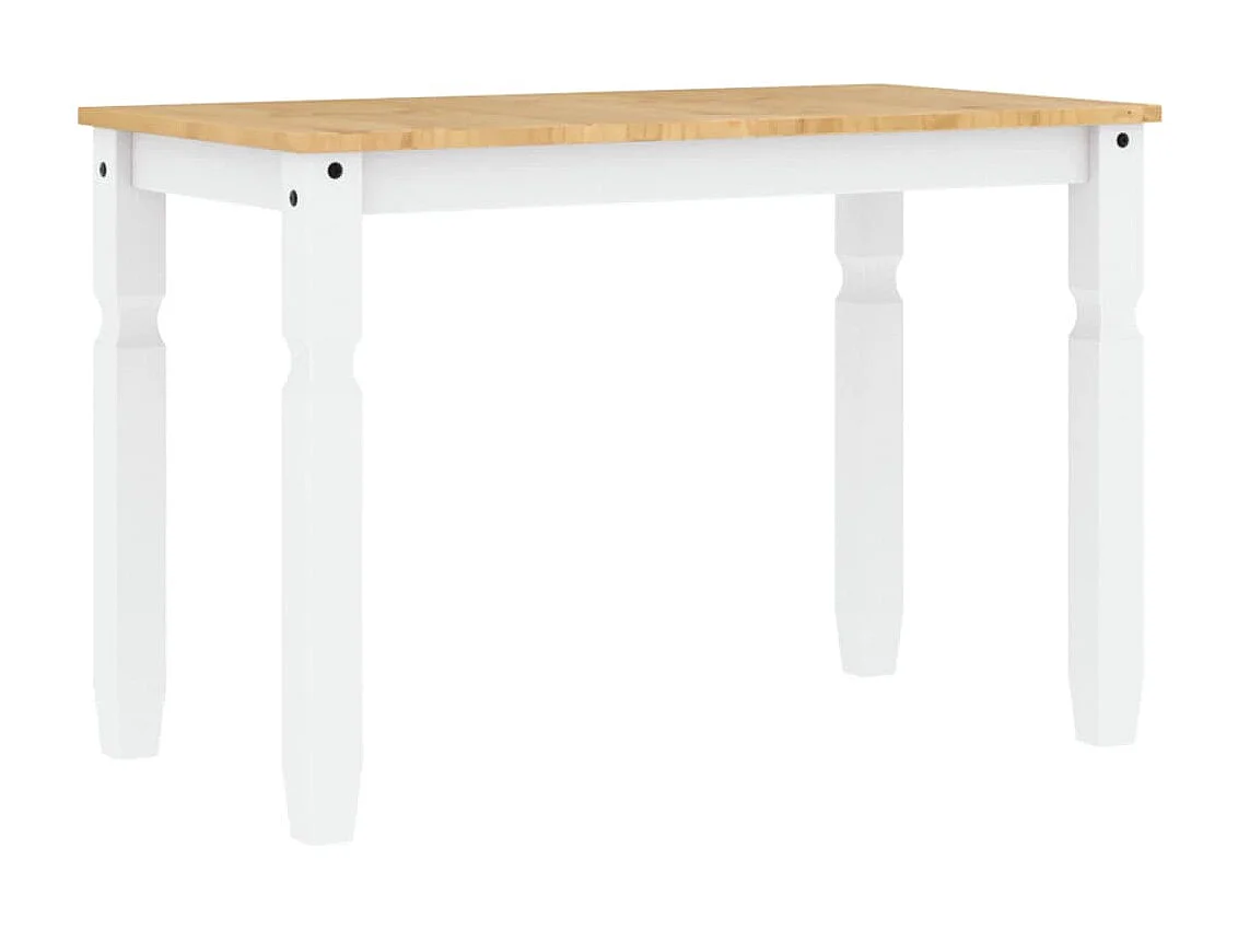 Mesa de jantar Corona 112x60x75 cm madeira pinho maciça branco