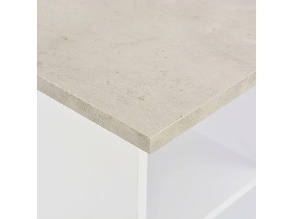 Mesa alta de bar blanco y gris hormigón 60x60x110 cm