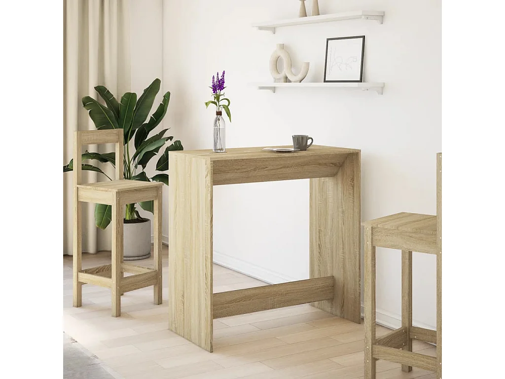 Table de bar chêne sonoma 102x50x103,5 cm bois d'ingénierie