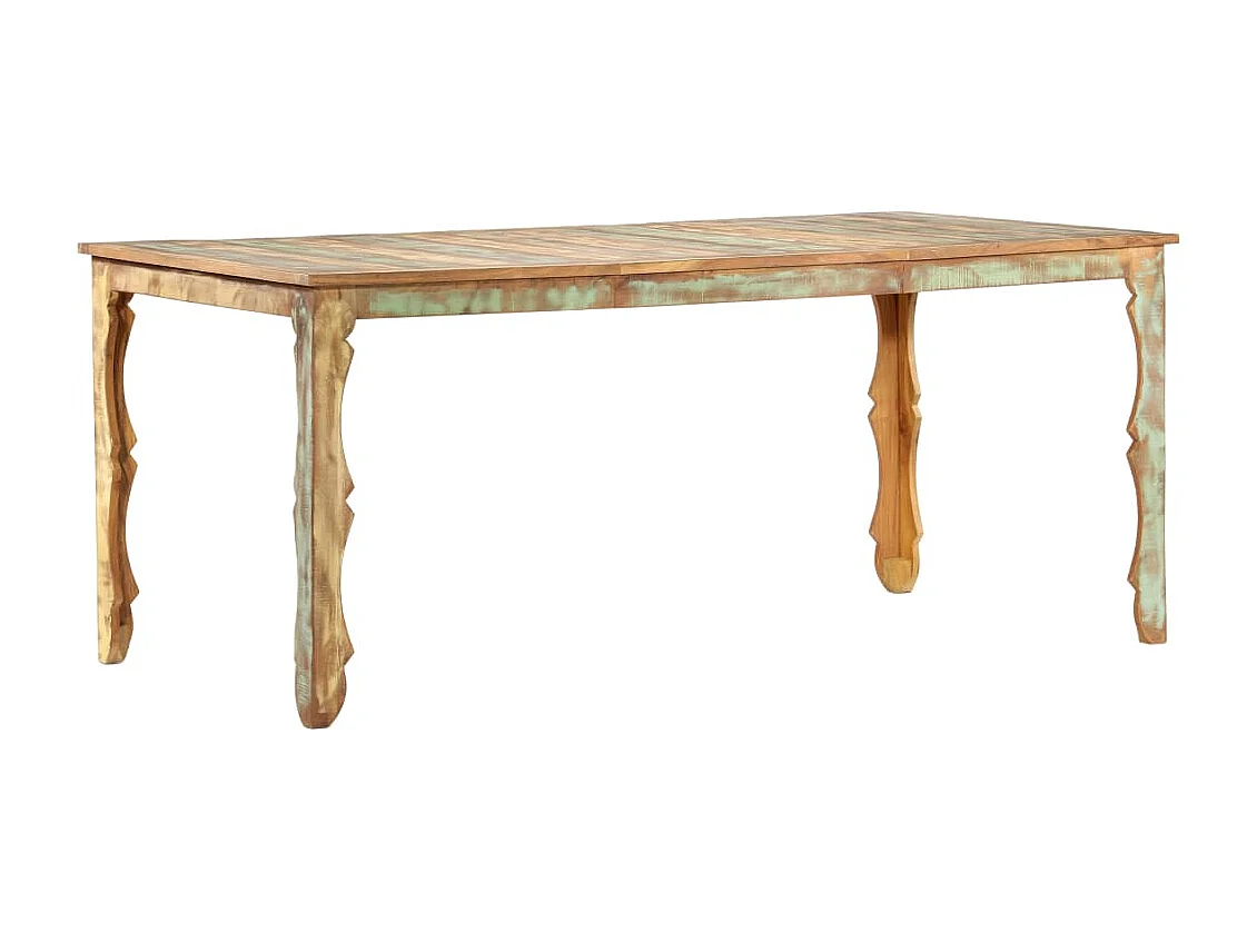 Mesa de jantar 180x90x76 cm madeira recuperada maciça