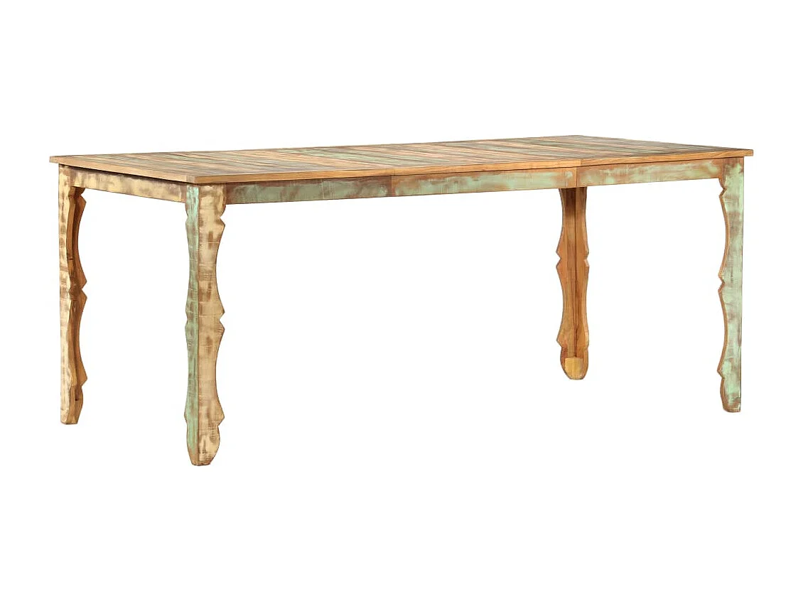 Mesa de jantar 180x90x76 cm madeira recuperada maciça