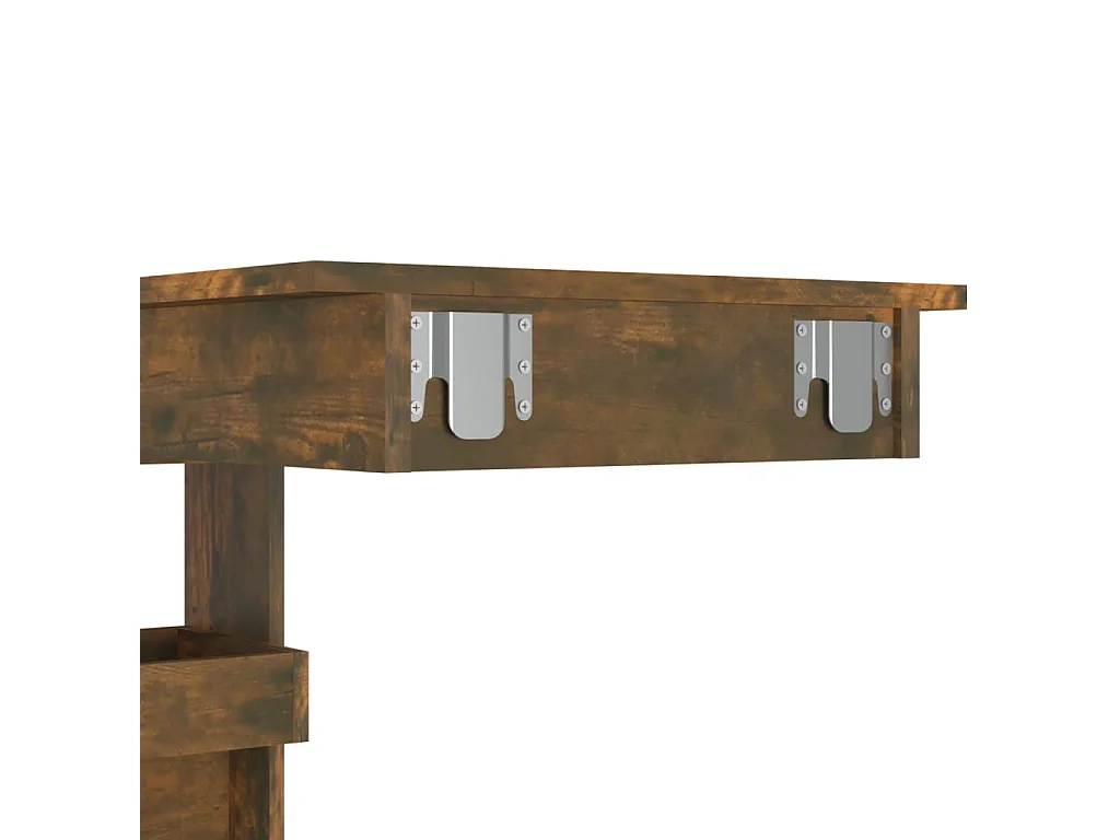 Table de bar murale Chêne fumé 102x45x103,5cm Bois d'ingénierie