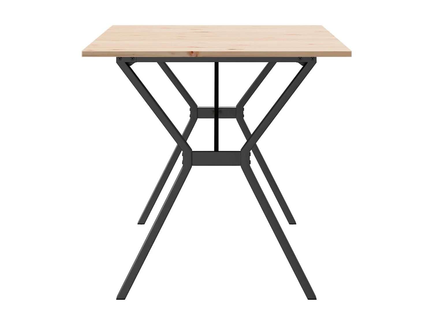 Mesa de jantar estrutura em Y 140x80x75cm pinho e ferro fundido