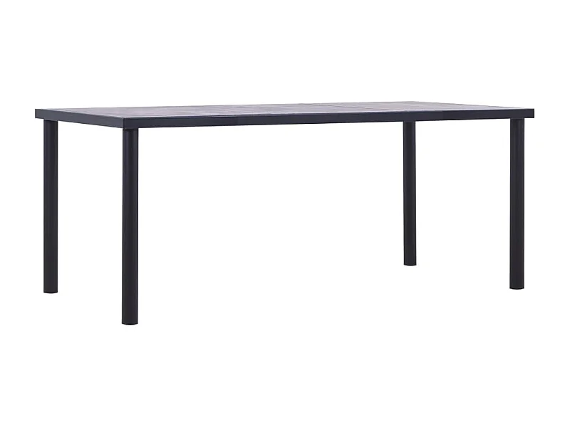 Table à manger Noir et gris béton 180x90x75 cm MDF